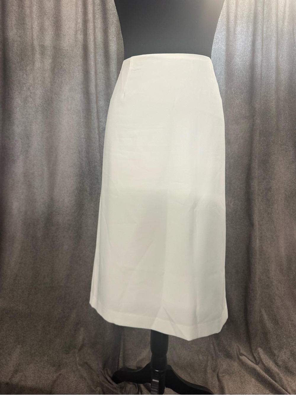 Evan Picone Crisp White Midi Skirt